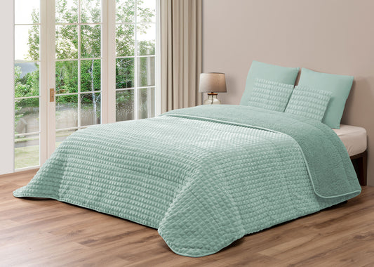 Edredão Quadraditos com pelo de Borrego