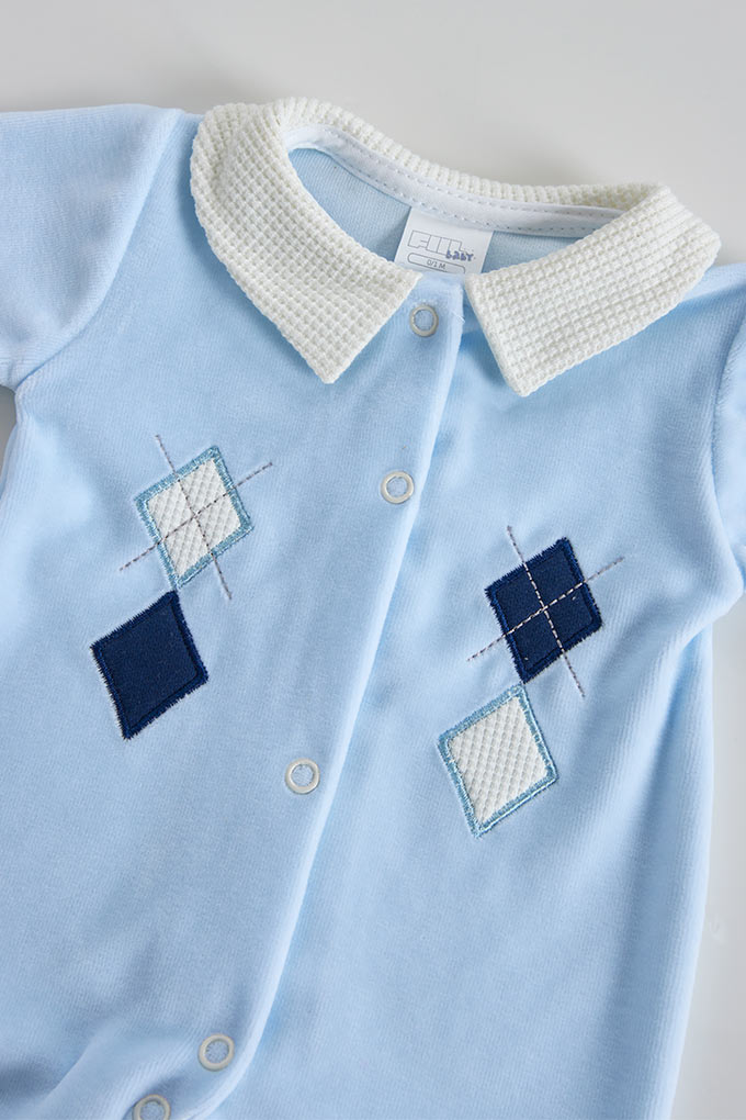 Babygrow Laminado Gola Piquet Menino