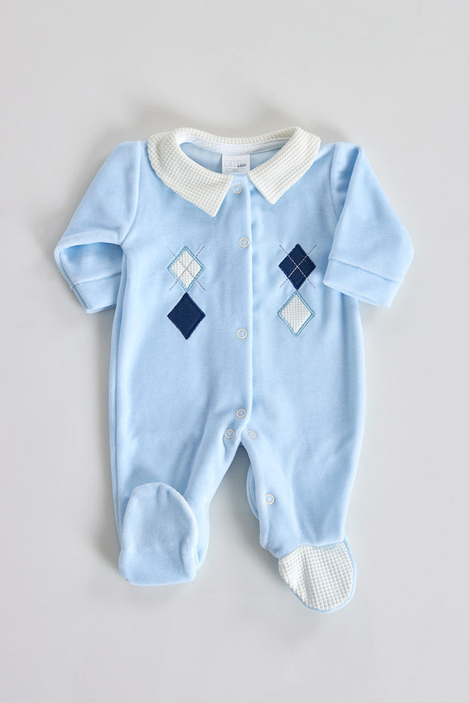 Babygrow Laminado Gola Piquet Menino