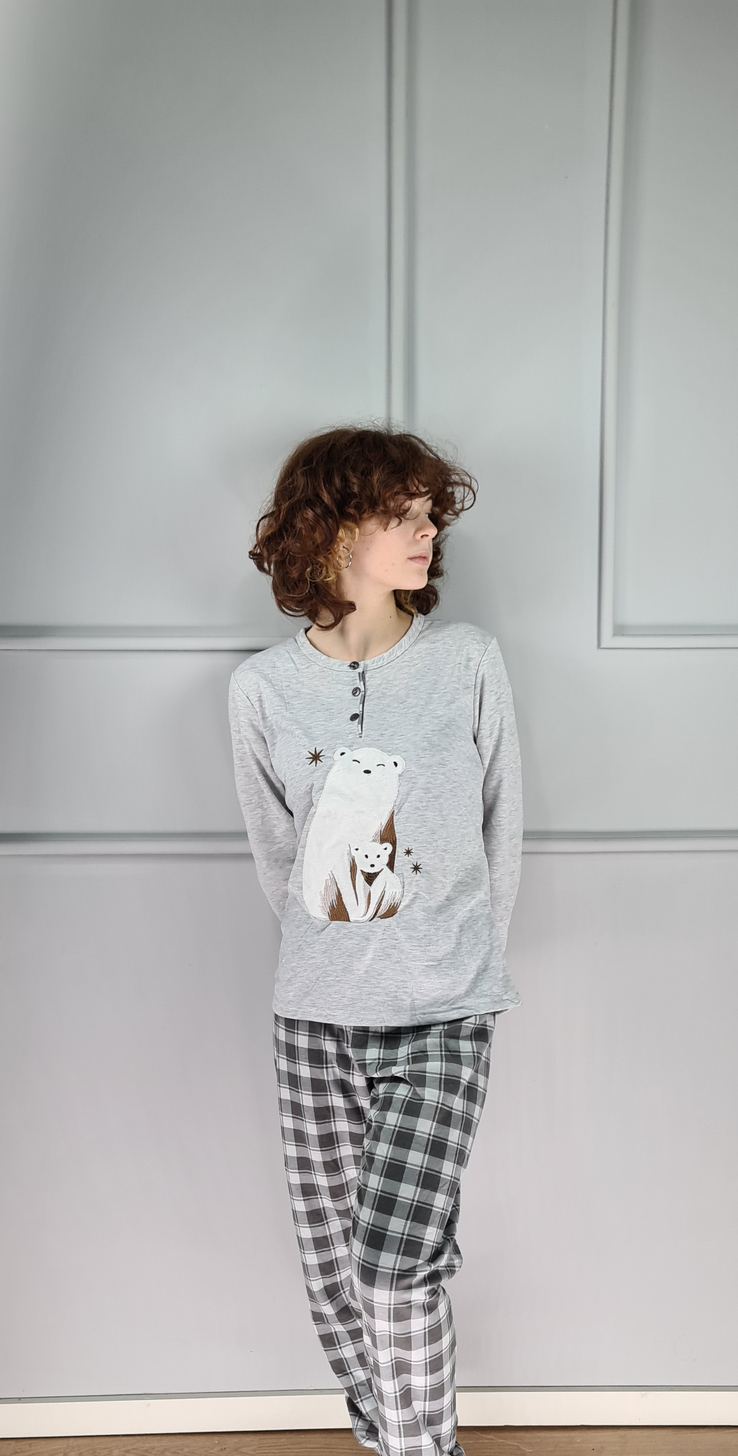 Conjunto Pijama Teddy e Robe Polar com Orelhas