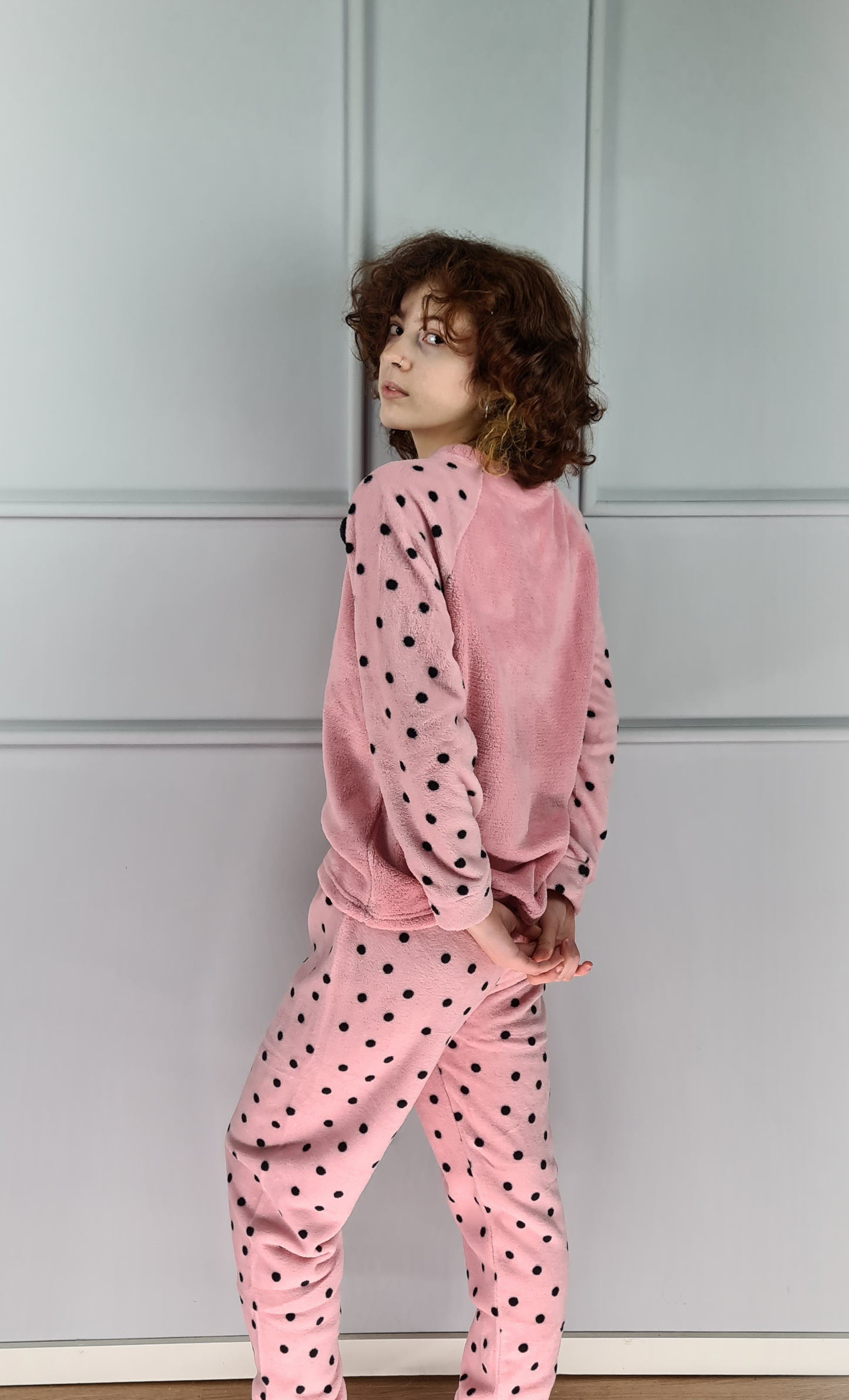 Conjunto Pijama e Robe/Camisa Polka Dots Polar