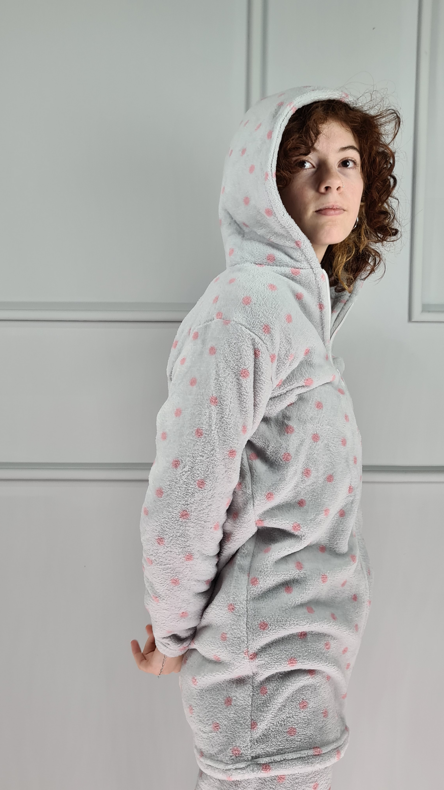 Conjunto Pijama e Robe/Camisa Polka Dots Polar