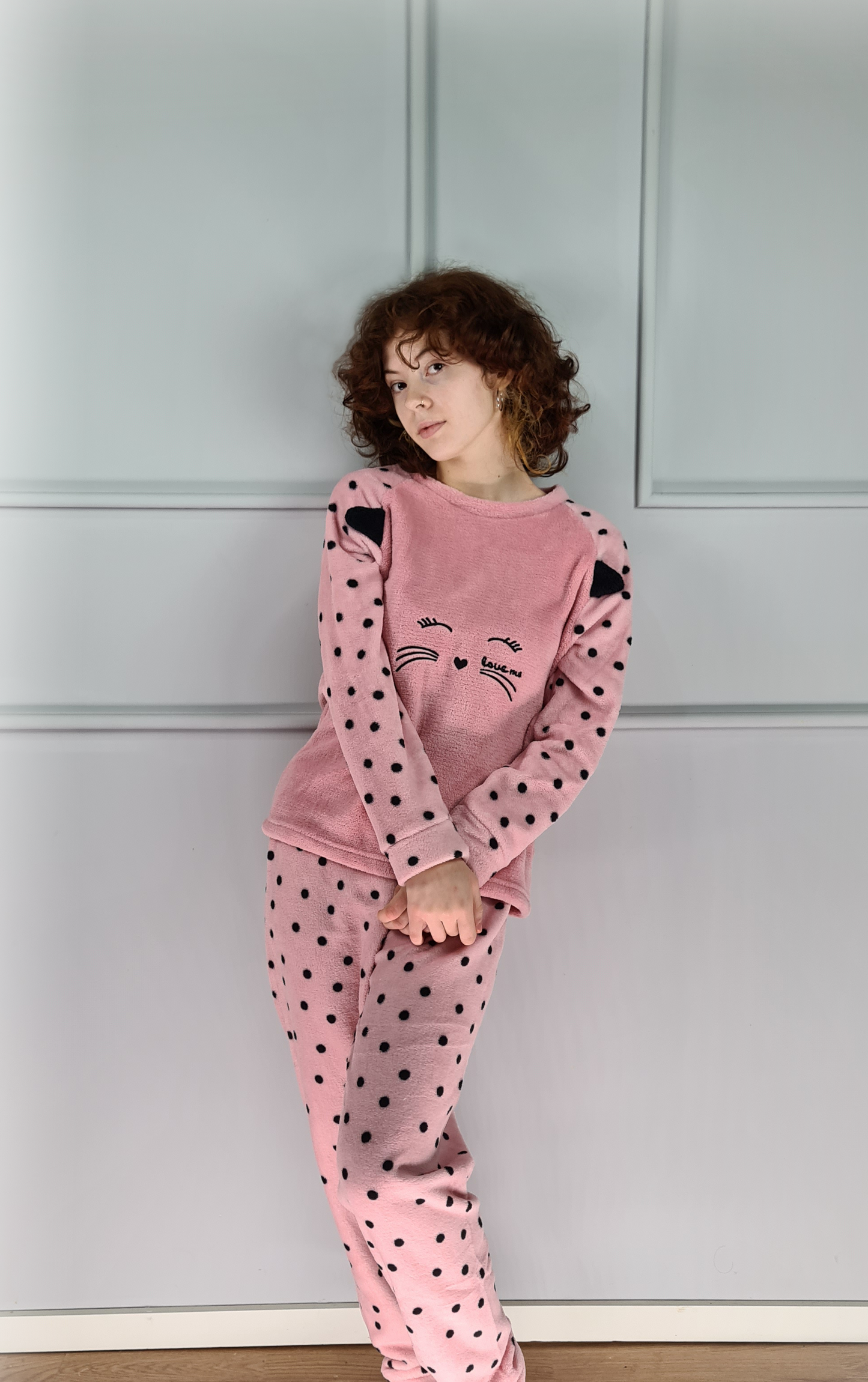 Conjunto Pijama e Robe/Camisa Polka Dots Polar