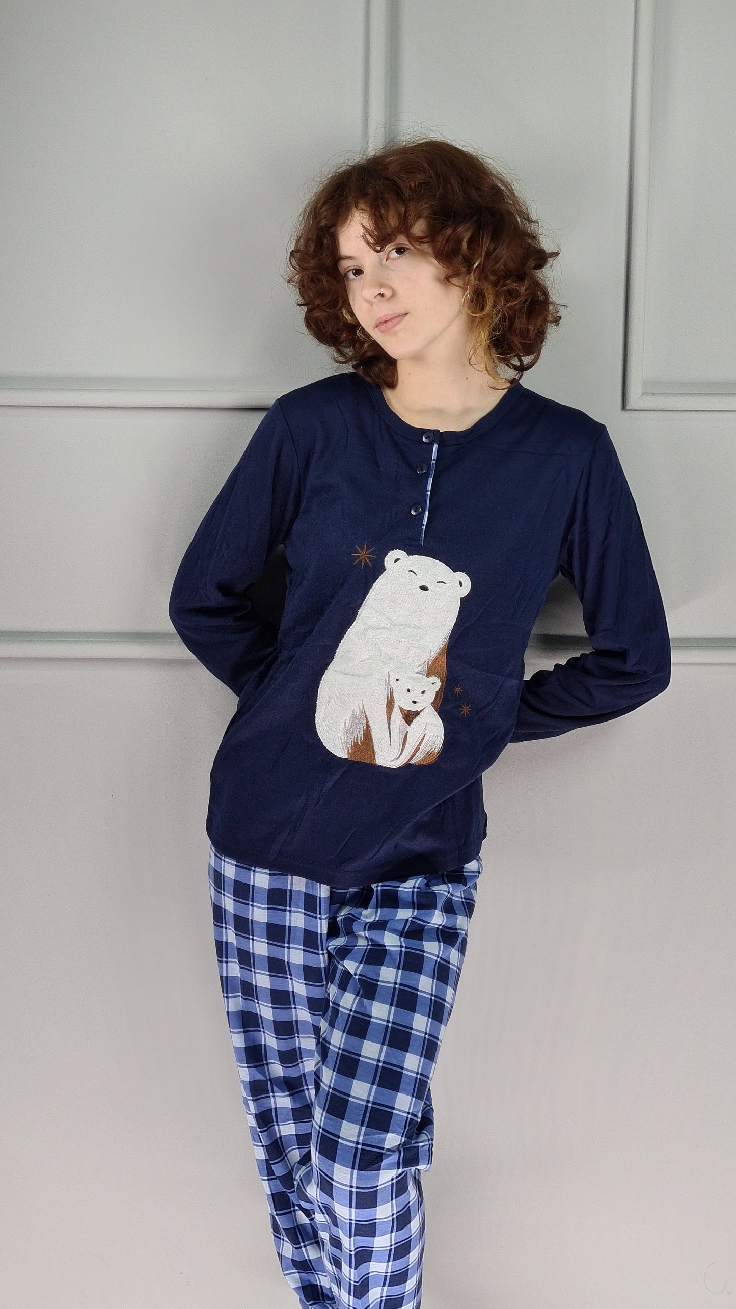 Conjunto Pijama Teddy e Robe Polar com Orelhas