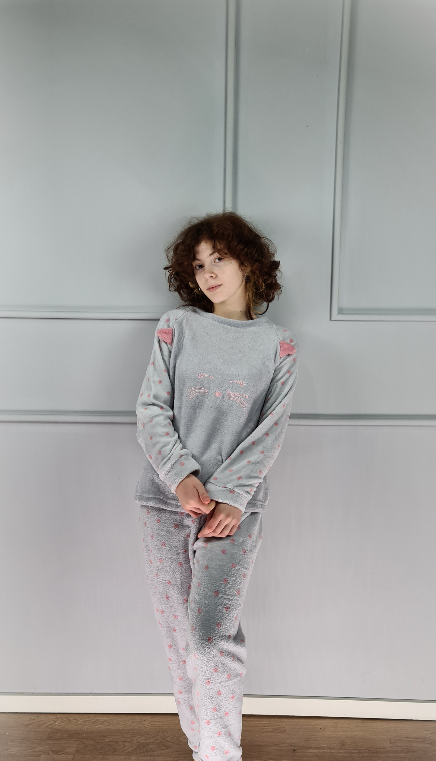 Conjunto Pijama e Robe/Camisa Polka Dots Polar