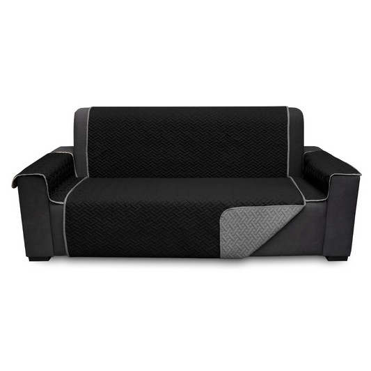 Capa de Sofá Dupla Face Preto/Cinza