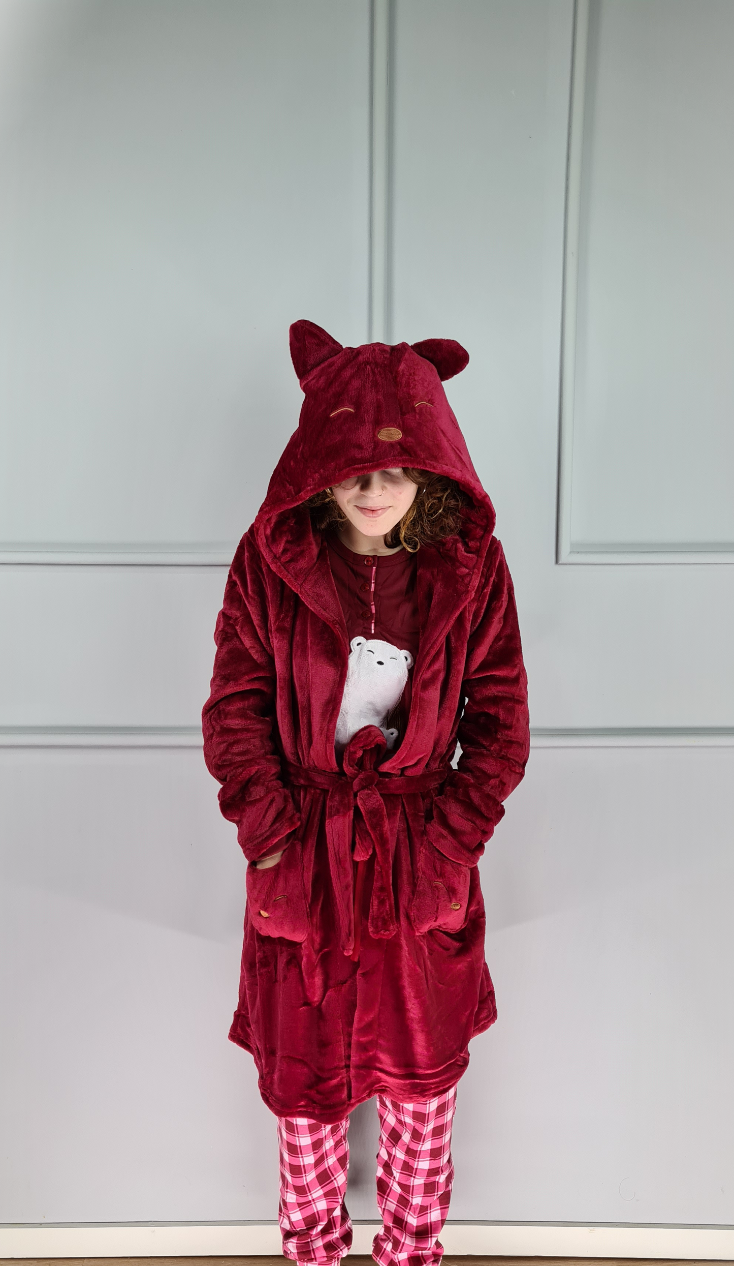 Conjunto Pijama Teddy e Robe Polar com Orelhas