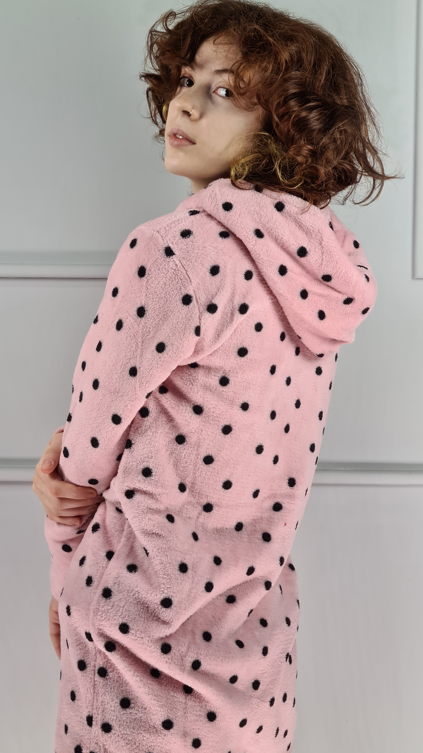 Conjunto Pijama e Robe/Camisa Polka Dots Polar