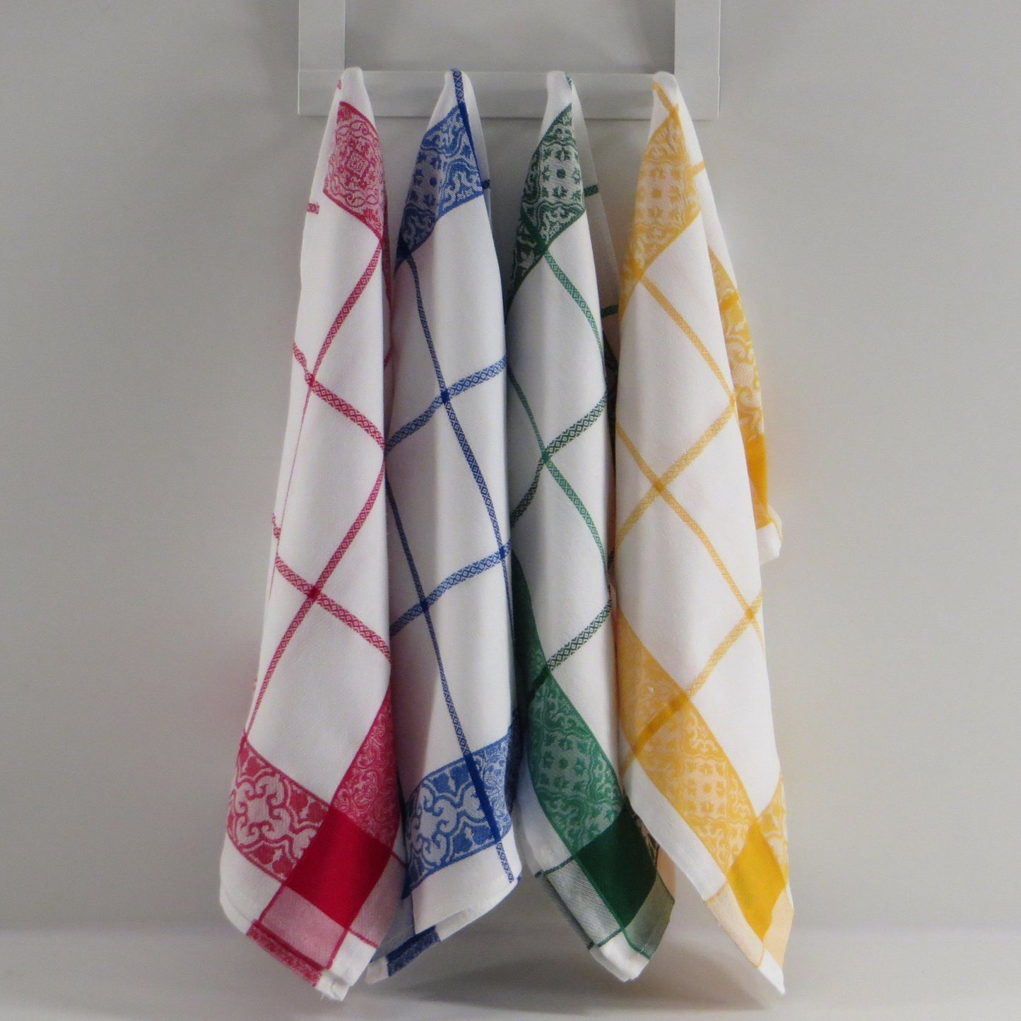 Pack de 4 Panos de Cozinha Azulejo 50x70cm 100% Algodão