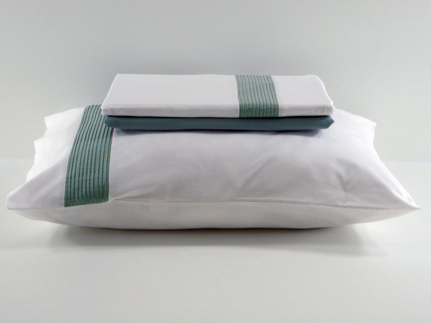 Jogo de Cama Verde Água 100% Algodão Casal p/ Cama 160x200cm