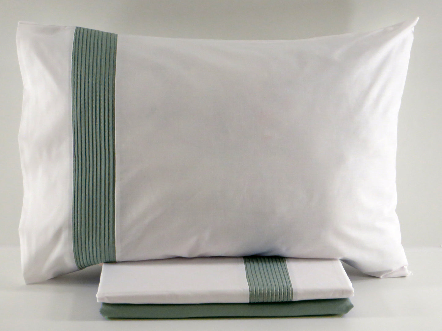 Jogo de Cama Verde Água 100% Algodão Casal p/ Cama 160x200cm