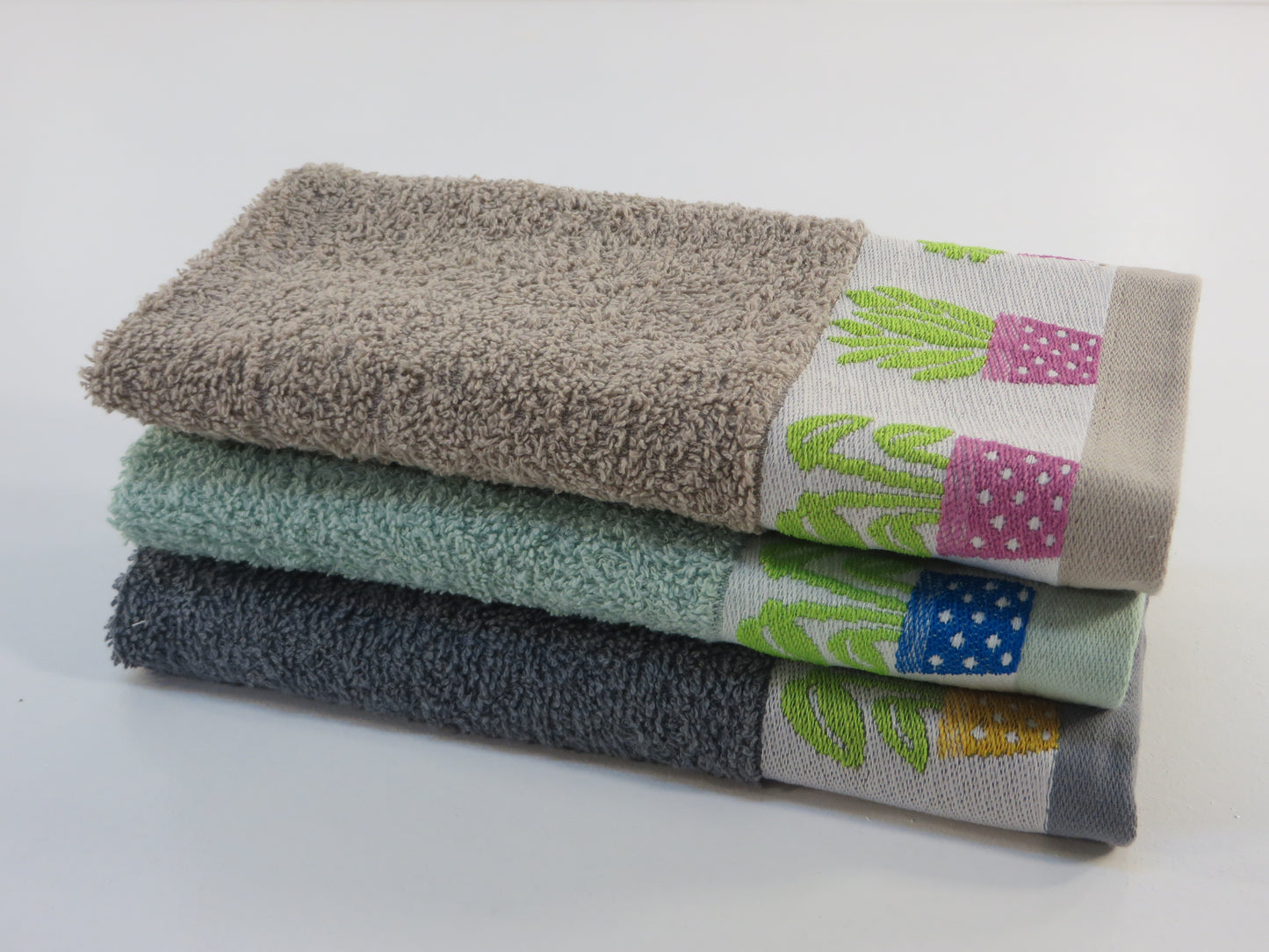 Pack 3 Panos de Cozinha Vasos 50x50cm 100% Algodão
