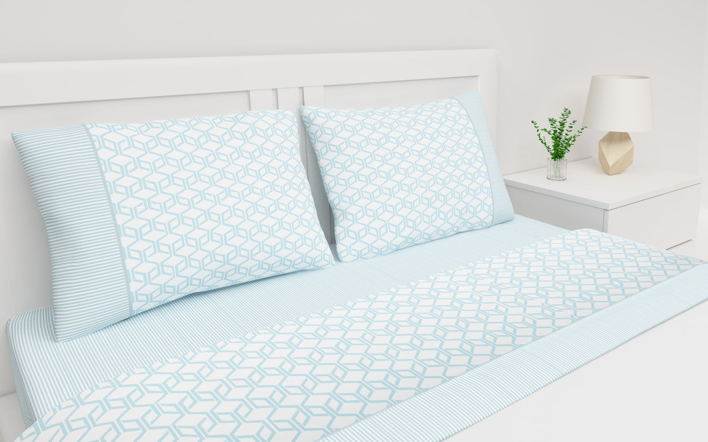 Jogo de Cama 100% Algodão p/ Cama de 160x200 cm