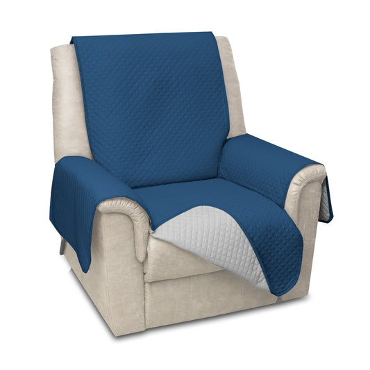 Capa de Sofá Dupla Face Azul/Cinza