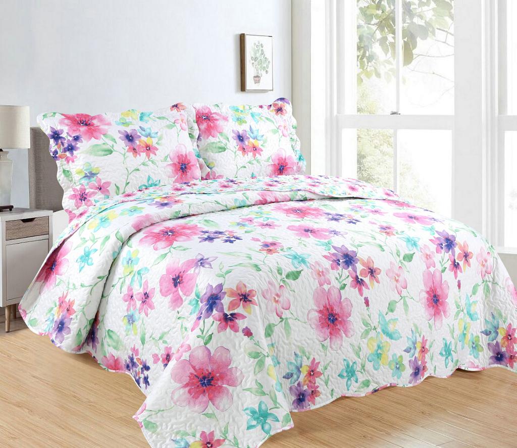 Colcha flor multicolorido