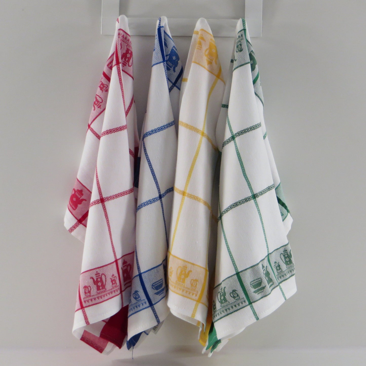 Pack de 4 Panos de Cozinha Bule 50x70cm 100% Algodão