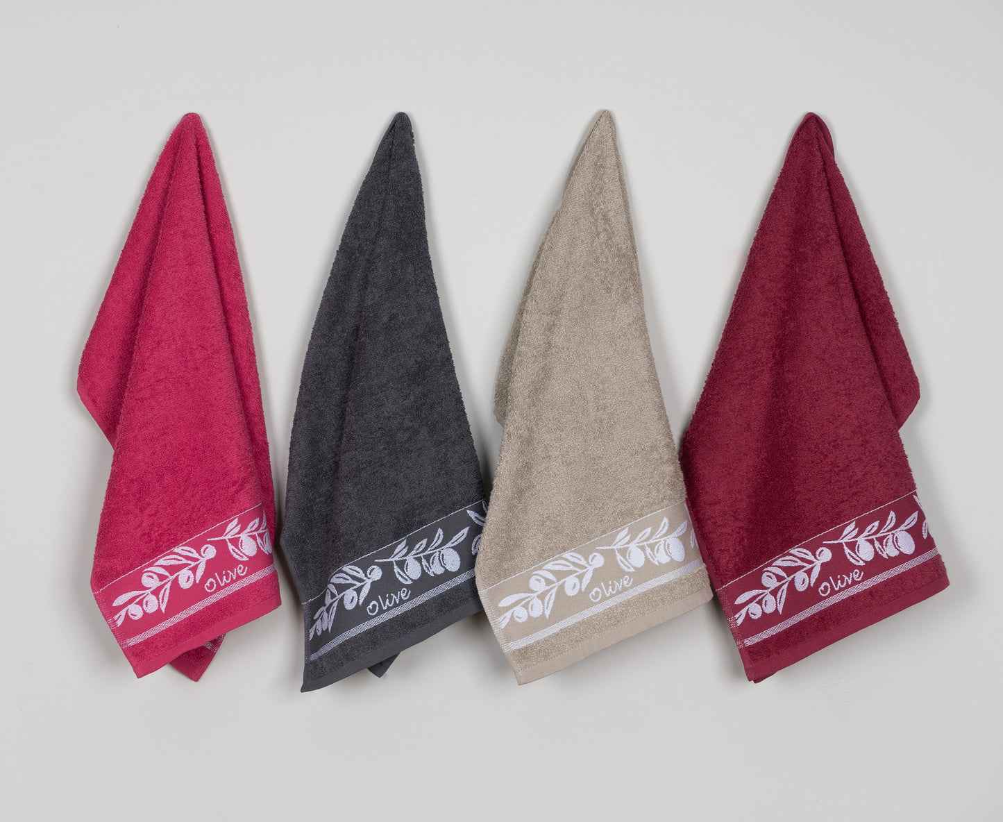 Pack de 4 Panos de Cozinha Olive 100% Algodão