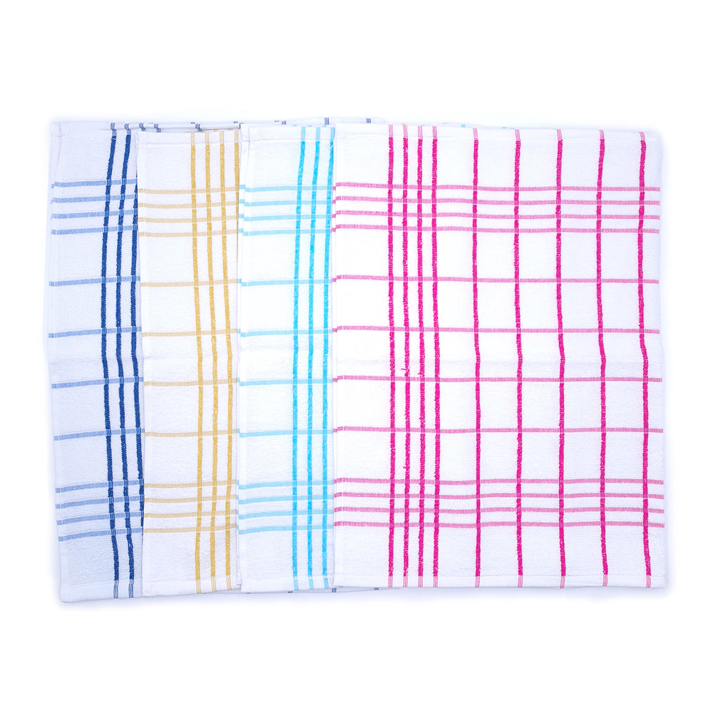 Pack de 4 Panos de Cozinha Quadriculado 50 x 70 cm