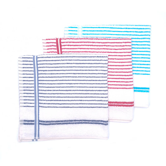 Pack de 3 panos de Cozinha Riscas 50x70cm