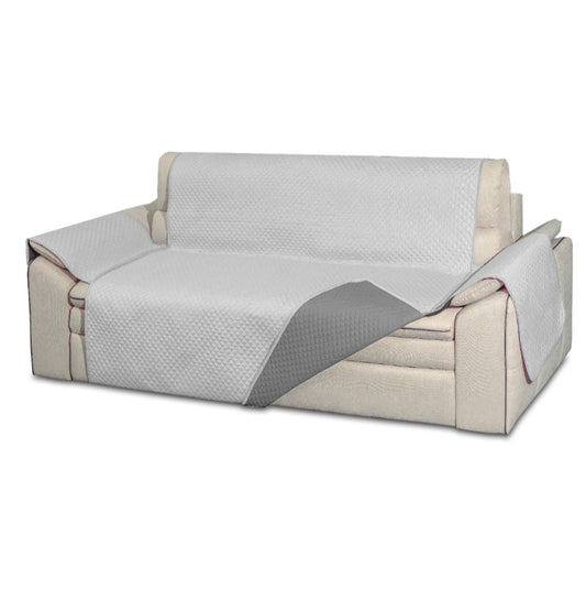 Capa de Sofá Dupla Face Cinza/Cinza Claro
