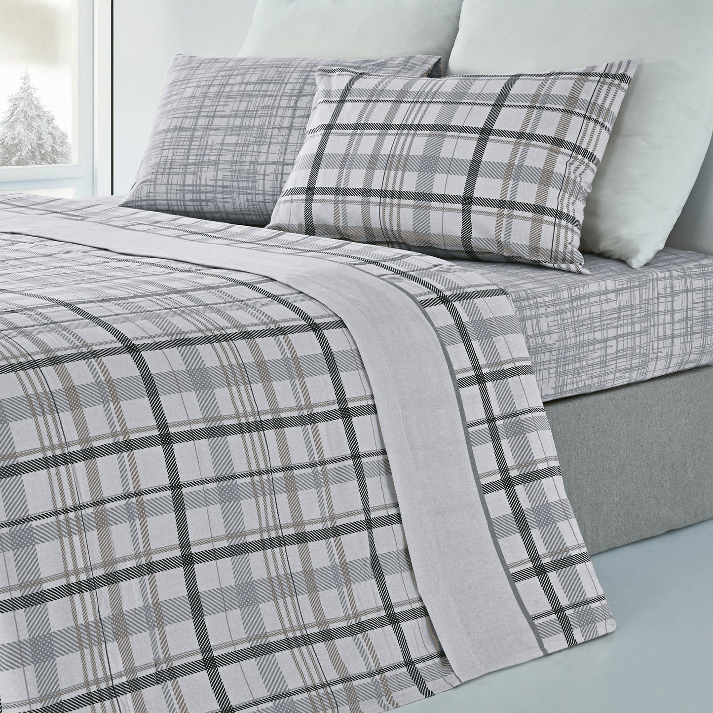 Jogo de Lençóis Flanela Xadrez