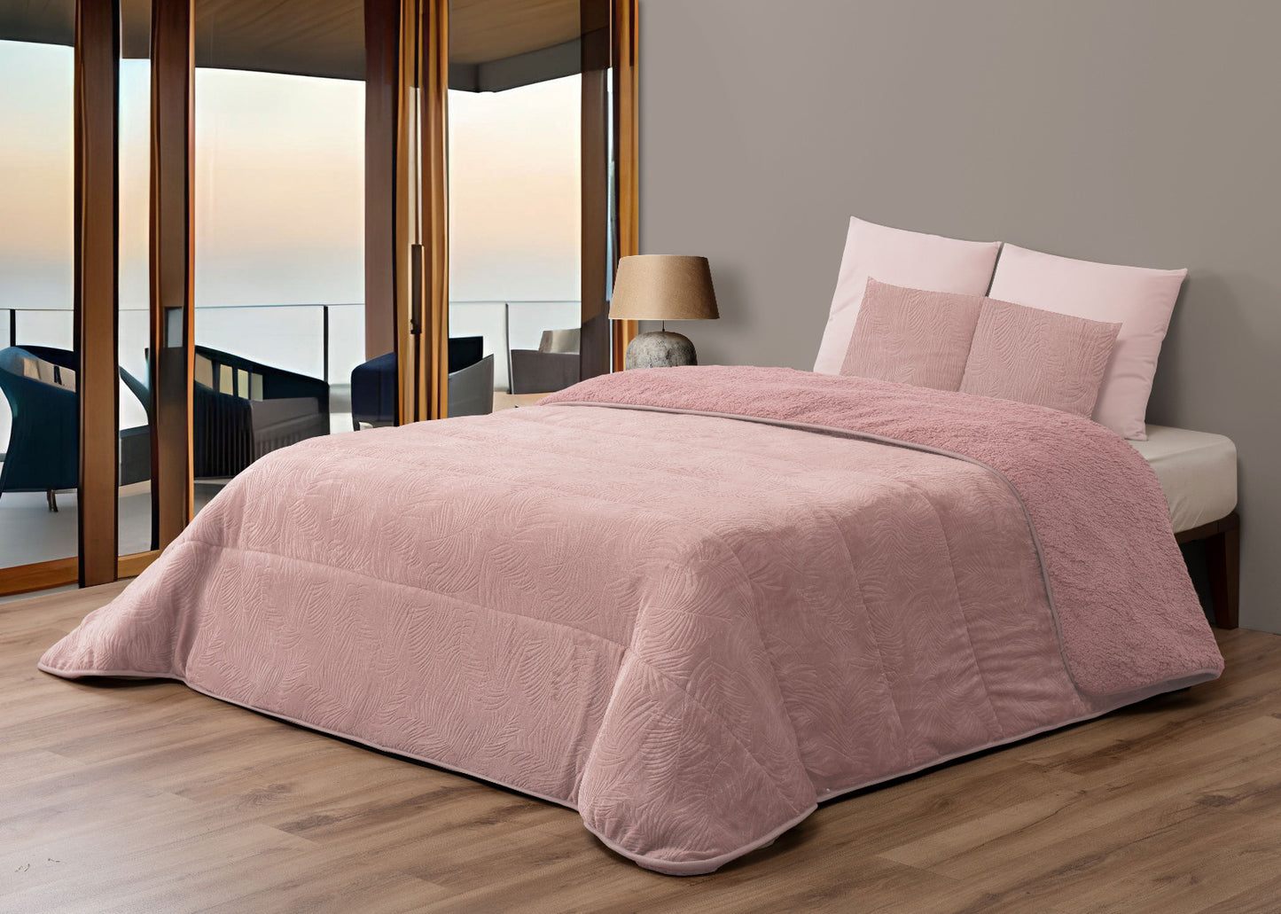 Edredão Folhas com pelo de Borrego