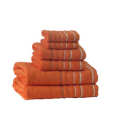 Conjunto de Toalhas de Banho de Riscas Laranja