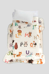Cobertor Bebé Estampagem Digital Letras e Animais