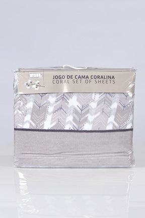 Jogo Lençóis Estampado Coralina Iris