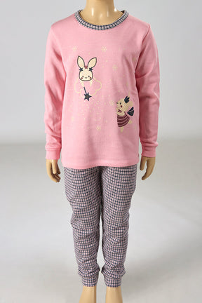 Pijama Estampado Cardado Menina Coelhinhos