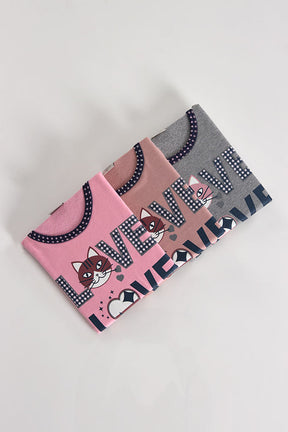 Pijama Estampado Cardado Menina Love
