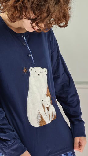 Conjunto Pijama Teddy e Robe Polar com Orelhas