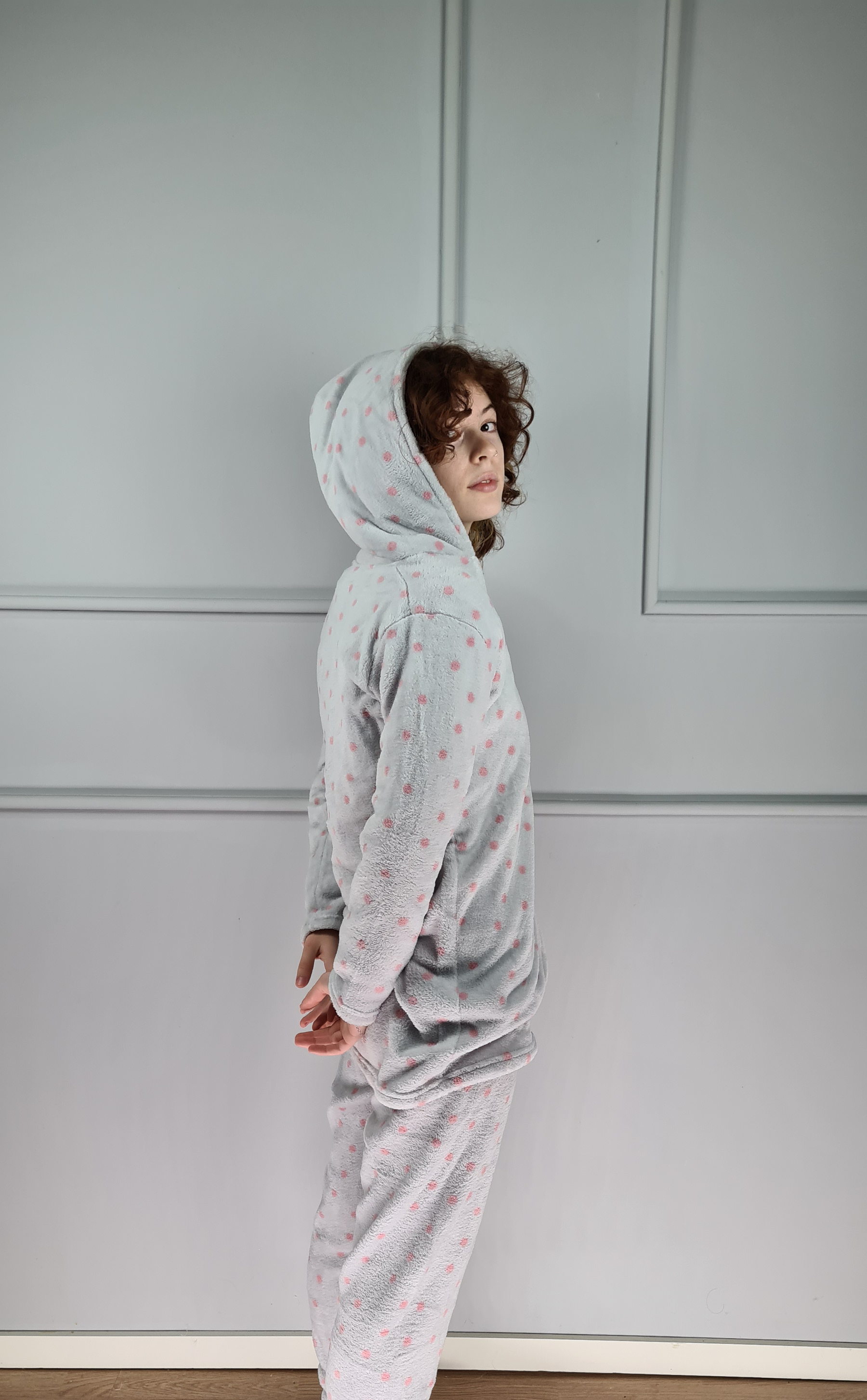 Conjunto Pijama e Robe/Camisa Polka Dots Polar