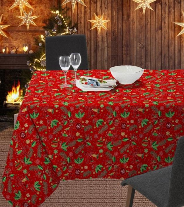 Toalha de mesa Tema de Natal em Vermelho