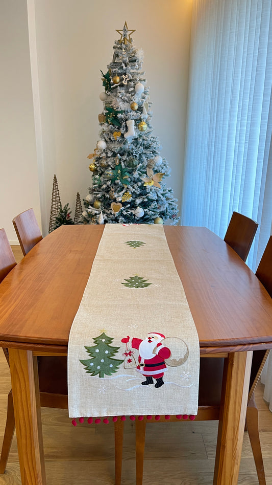 Caminho de Mesa Decorativo Pai Natal