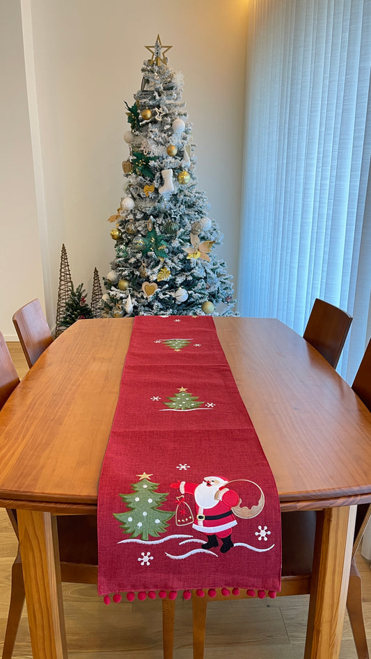 Caminho de Mesa Decorativo Pai Natal