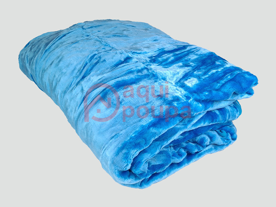 Cobertor de Aquecimento Liso Azul