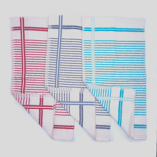 Pack de 3 Panos de Cozinha Riscas 50 x 70 cm